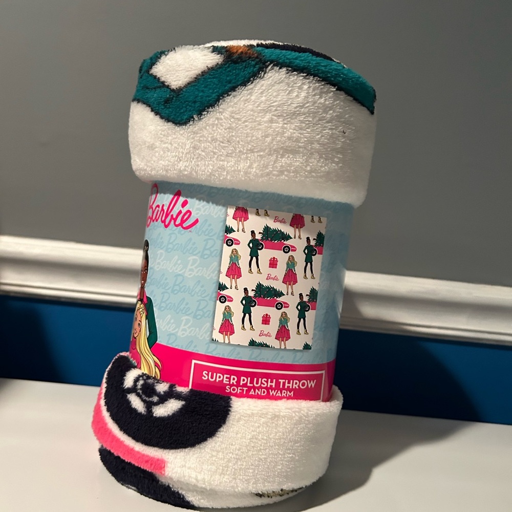 NWTs Barbie Christmas Blanket/Throw